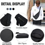 Peicees Sling Bag for Men Women Shoulder Bag Backpack Strap Pockets Chest Bag for Running Hiking Camping Exercise Outdoor - Image 3